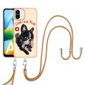 For Xiaomi Redmi A1 Electroplating Dual-side IMD Phone Case with Lanyard(Lucky Dog)
