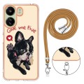 For Xiaomi Redmi 13C 4G Electroplating Dual-side IMD Phone Case with Lanyard(Lucky Dog)