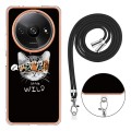 For Xiaomi Redmi A3 Electroplating Dual-side IMD Phone Case with Lanyard(Natural Growth)