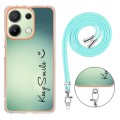 For Xiaomi Redmi Note 13 4G Global Electroplating Dual-side IMD Phone Case with Lanyard(Smile)