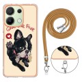 For Xiaomi Redmi Note 13 4G Global Electroplating Dual-side IMD Phone Case with Lanyard(Lucky Dog)