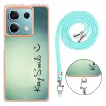 For Xiaomi Redmi Note 13 5G Global Electroplating Dual-side IMD Phone Case with Lanyard(Smile)