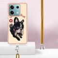 For Xiaomi Redmi Note 13 5G Global Electroplating Dual-side IMD Phone Case with Lanyard(Lucky Dog)