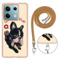 For Xiaomi Redmi Note 13 5G Global Electroplating Dual-side IMD Phone Case with Lanyard(Lucky Dog)