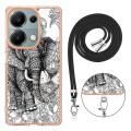 For Xiaomi Redmi Note 13 Pro 4G Global Electroplating Dual-side IMD Phone Case with Lanyard(Totem El