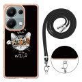 For Xiaomi Redmi Note 13 Pro 4G Global Electroplating Dual-side IMD Phone Case with Lanyard(Natural