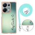 For Xiaomi Poco M6 Pro 4G Electroplating Dual-side IMD Phone Case with Lanyard(Smile)