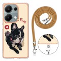 For Xiaomi Poco M6 Pro 4G Electroplating Dual-side IMD Phone Case with Lanyard(Lucky Dog)
