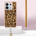 For Xiaomi Redmi Note 13 Pro 5G Global Electroplating Dual-side IMD Phone Case with Lanyard(Leopard