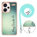 For Xiaomi Redmi Note 13 Pro+ 5G Electroplating Dual-side IMD Phone Case with Lanyard(Smile)