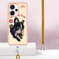 For Xiaomi Redmi Note 13 Pro+ 5G Electroplating Dual-side IMD Phone Case with Lanyard(Lucky Dog)