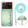 For Xiaomi Poco X6 Pro Electroplating Dual-side IMD Phone Case with Lanyard(Smile)