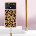 For Xiaomi Poco X6 Pro Electroplating Dual-side IMD Phone Case with Lanyard(Leopard Print)