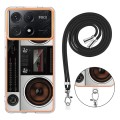 For Xiaomi Poco X6 Pro Electroplating Dual-side IMD Phone Case with Lanyard(Retro Radio)