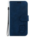 For Realme C67 4G Global Little Tiger Embossed Leather Phone Case(Dark Blue)