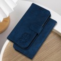 For Realme 12 Pro+ Global Little Tiger Embossed Leather Phone Case(Dark Blue)