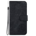 For Realme 12+ Little Tiger Embossed Leather Phone Case(Black)