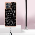 For Motorola Moto G84 Electroplating Dual-side IMD Phone Case with Lanyard(Equation)