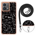 For Motorola Moto G84 Electroplating Dual-side IMD Phone Case with Lanyard(Equation)