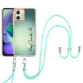 For Motorola Moto G54 Electroplating Dual-side IMD Phone Case with Lanyard(Smile)