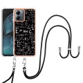 For Motorola Moto G14 Electroplating Dual-side IMD Phone Case with Lanyard(Equation)