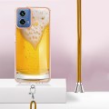 For Motorola Moto G34 Electroplating Dual-side IMD Phone Case with Lanyard(Draft Beer)