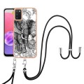 For Samsung Galaxy A03s US Version Electroplating Dual-side IMD Phone Case with Lanyard(Totem Elepha