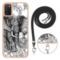 For Samsung Galaxy A03s US Version Electroplating Dual-side IMD Phone Case with Lanyard(Totem Elepha