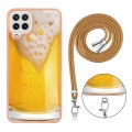 For Samsung Galaxy A22 4G EU Version Electroplating Dual-side IMD Phone Case with Lanyard(Draft Beer