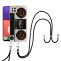 For Samsung Galaxy A22 5G US Version Electroplating Dual-side IMD Phone Case with Lanyard(Retro Radi