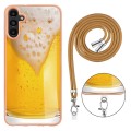 For Samsung Galaxy A53 5G Electroplating Dual-side IMD Phone Case with Lanyard(Draft Beer)