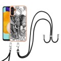 For Samsung Galaxy A72 5G / 4G Electroplating Dual-side IMD Phone Case with Lanyard(Totem Elephant)