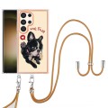 For Samsung Galaxy S24 Ultra 5G Electroplating Dual-side IMD Phone Case with Lanyard(Lucky Dog)