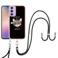 For Samsung Galaxy A15 5G Electroplating Dual-side IMD Phone Case with Lanyard(Natural Growth)