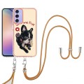 For Samsung Galaxy A15 5G Electroplating Dual-side IMD Phone Case with Lanyard(Lucky Dog)