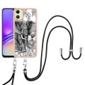 For Samsung Galaxy A05 Electroplating Dual-side IMD Phone Case with Lanyard(Totem Elephant)