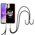 For Samsung Galaxy A05 Electroplating Dual-side IMD Phone Case with Lanyard(Natural Growth)