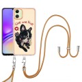 For Samsung Galaxy A05 Electroplating Dual-side IMD Phone Case with Lanyard(Lucky Dog)