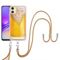 For Samsung Galaxy A05 Electroplating Dual-side IMD Phone Case with Lanyard(Draft Beer)