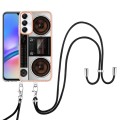 For Samsung Galaxy A05s Electroplating Dual-side IMD Phone Case with Lanyard(Retro Radio)