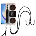 For Samsung Galaxy A25 5G Electroplating Dual-side IMD Phone Case with Lanyard(Retro Radio)