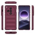 For OPPO Find X7 5G Magic Shield TPU + Flannel Phone Case(Wine Red)
