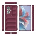 For OPPO Reno11 F 5G Global Magic Shield TPU + Flannel Phone Case(Wine Red)