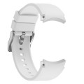 For Samsung Galaxy Watch 6 Solid Color Silicone Silver Buckle Watch Band(White)