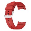 For Samsung Galaxy Watch 6 Solid Color Silicone Silver Buckle Watch Band(Red)