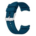 For Samsung Galaxy Watch 6 Solid Color Silicone Silver Buckle Watch Band(Dark Blue)