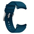 For Samsung Galaxy Watch 6 Solid Color Silicone Silver Buckle Watch Band(Dark Blue)