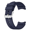 For Samsung Galaxy Watch 6 Solid Color Silicone Silver Buckle Watch Band(Midnight Blue)