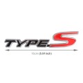 Car TYPE-S Personalized Aluminum Alloy Decorative Stickers, Size:15x3x0.4cm(Black Red)