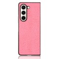 For Samsung Galaxy Z Fold5 Crocodile Texture Back Cover Phone Case(Pink)